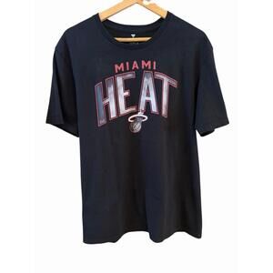 Miami Heat Fanatics Black Short Sleeve Cotton T Shirt Mens L